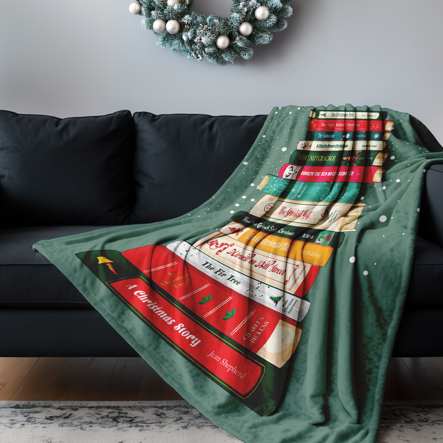 Classic Christmas Books Holiday Throw Blanket
