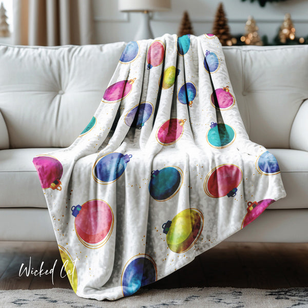 Christmas Blanket Decorative Holiday Throw Chic Ornaments