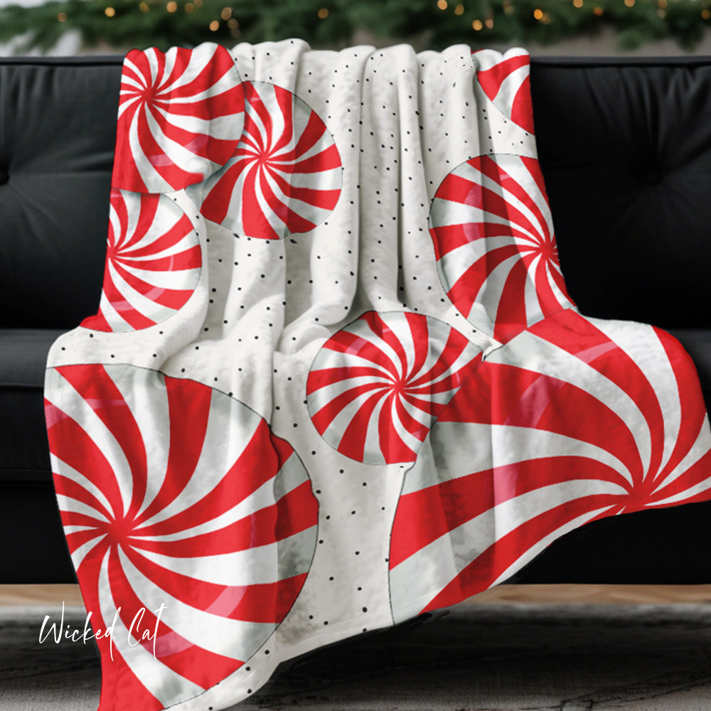 Candy Cane Christmas Throw Blanket