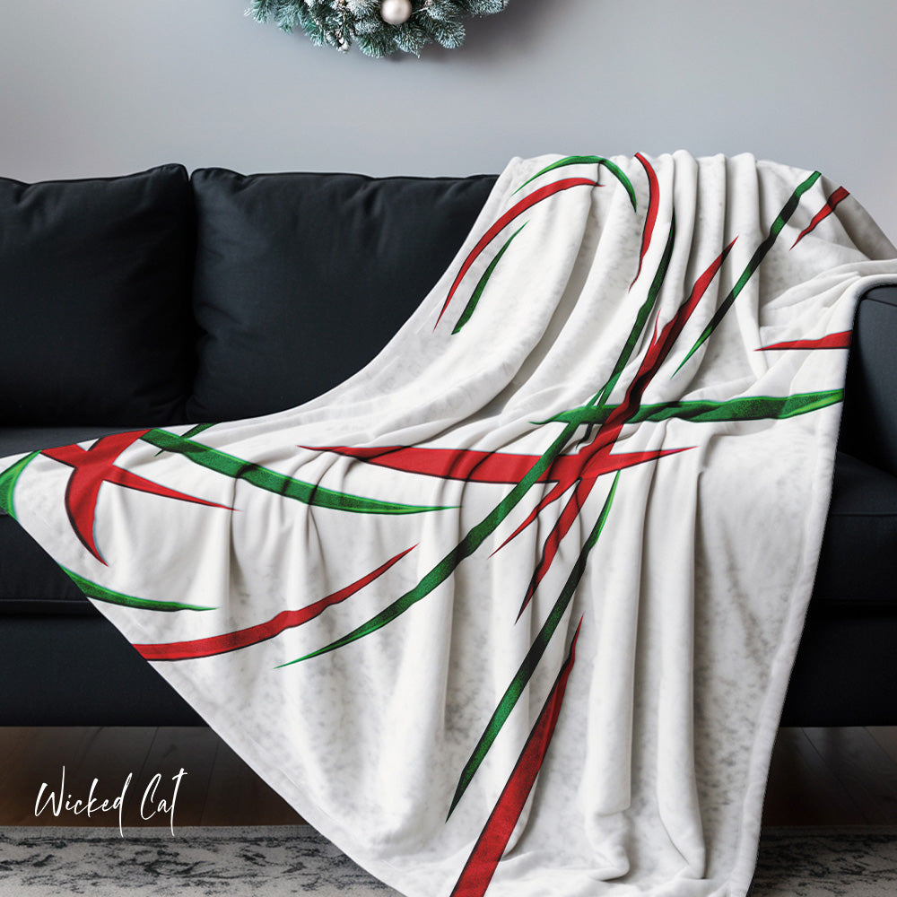 modern candy cane throw blanket