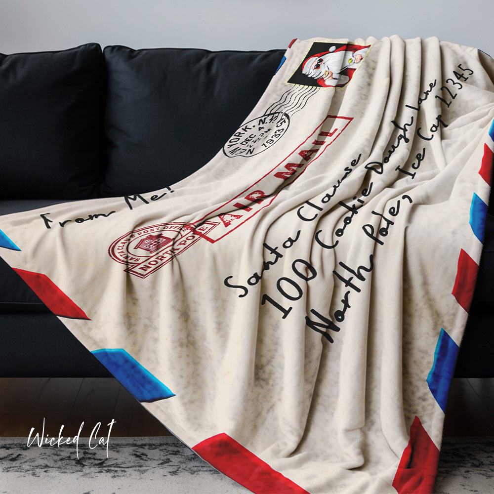 santa mail cute christmas throw blanket