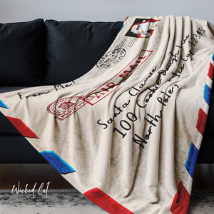 Santa Mail Cute Christmas Throw Blanket