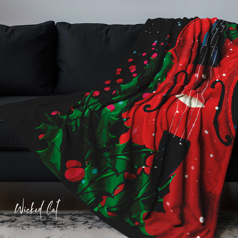 ivy violin decorative christmas throw blanket