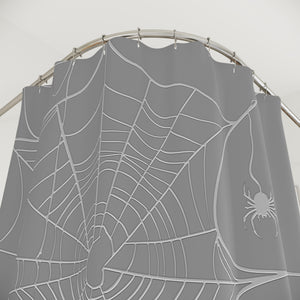 Spiderweb Spider Grey Bath Shower Curtain
