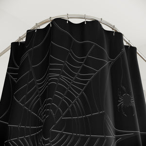 Spiderweb Spider Black Bath Shower Curtain