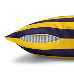 Yellow & Purple Reversible Retro Throw Pillow