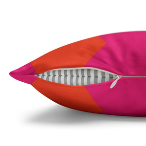 throw pillow with 'Pink & Orange Reversible Cover' design