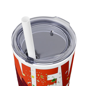 mug with 'Virginia Tech Hokies Football Tumbler 20oz' graphic on a white background