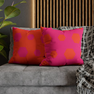 throw pillow with 'Pink & Orange Reversible' design