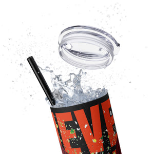 mug with 'Virginia Tech Hokies Football Tumbler 20oz' graphic on a white background