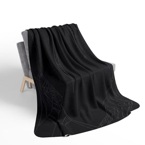 Spiderweb Black Halloween Plush Sherpa Throw Blanket