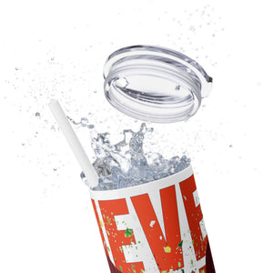 mug with 'Virginia Tech Hokies Football Tumbler 20oz' graphic on a white background