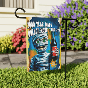 Garden flag with 'Halloween Mummy Vintage Retro' design