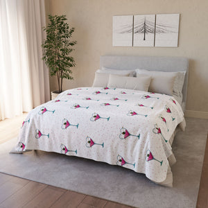 Soft sherpa blanket with 'Cupids Arrow Martini Soft Sherpa Throw' design
