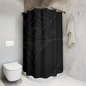 Spiderweb Spider Black Bath Shower Curtain