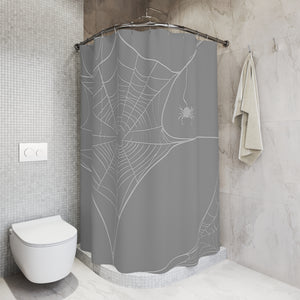 Spiderweb Spider Grey Bath Shower Curtain