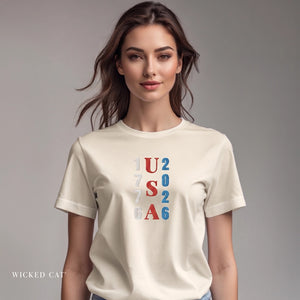 Embroidered USA 250th Patriotic T-Shirt Comfort Colors®