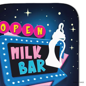 soft sherpa blanket with 'Milk Bar Retro' design
