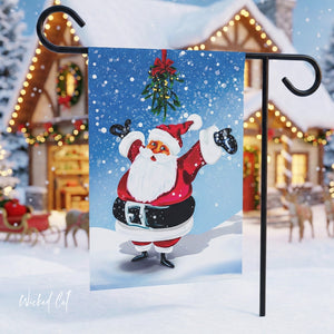 Mistletoe Santa Seasonal Holiday Yard Flag