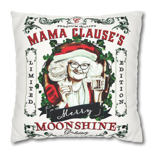throw pillow with 'Christmas Cover Funny Mrs. Clause Moonshine Decor' design