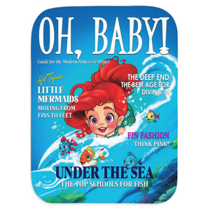 soft sherpa blanket with 'Little Mermaid Illustrated' design