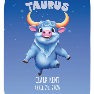 Soft sherpa blanket with 'Personalized Taurus Zodiac | Custom Gift' design