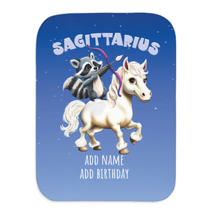 Personalized Sagittarius Zodiac Soft Sherpa Baby Blanket