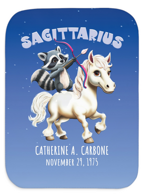 Personalized Sagittarius Zodiac Soft Sherpa Baby Blanket