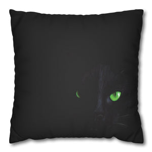 throw pillow with 'Black Cat Halloween Cover' design
