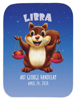Soft sherpa blanket with 'Personalized Libra Zodiac | Custom Gift' design