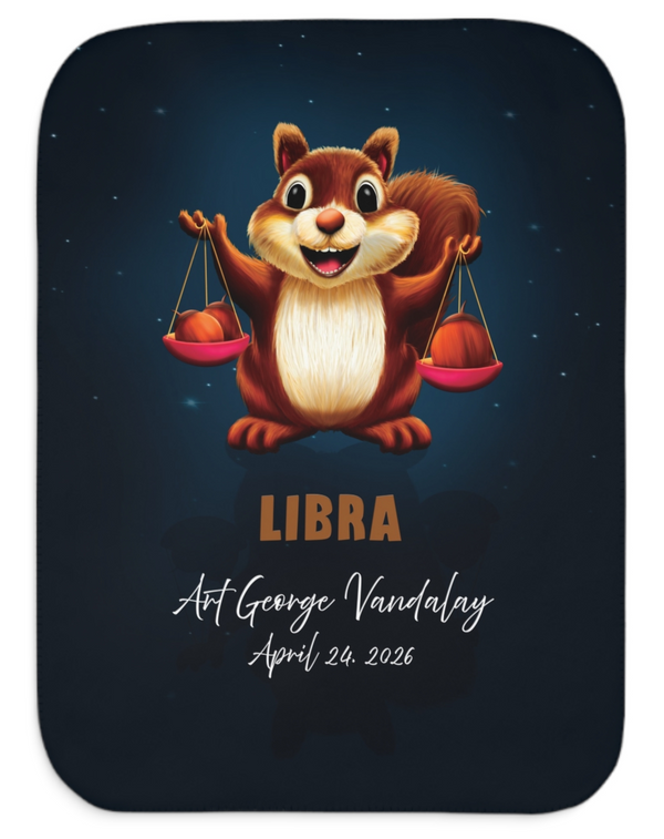 Personalized Libra Zodiac Sherpa Baby Blanket