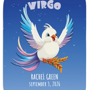 Soft sherpa blanket with 'Personalized Virgo Zodiac | Custom Gift' design