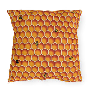 Honeycomb Bees Indoor Outdoor Accent Pillow Spring Patio Decor