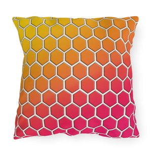 throw pillow with 'Honeycomb Rainbow Spring Outdoor' design