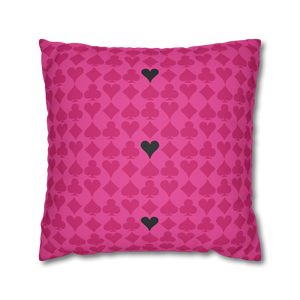 throw pillow with 'Black & Pink Card Deck Cover' design