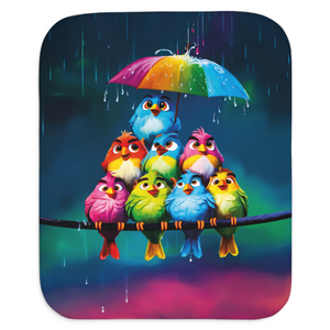 Rainbow Rain Birds Cute Baby Blanket Gift