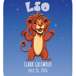 Soft sherpa blanket with 'Personalized Leo Zodiac | Custom Gift' design