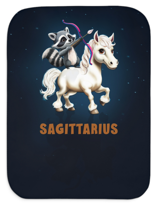 Personalized Sagittarius Zodiac Sherpa Baby Blanket