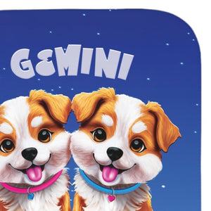 Soft sherpa blanket with 'Personalized Gemini Zodiac | Custom Gift' design