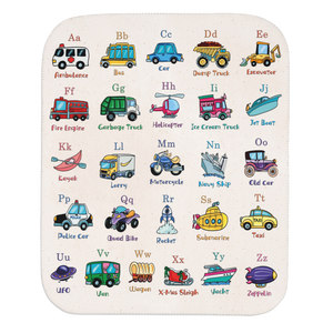 abc cars boats baby blanket