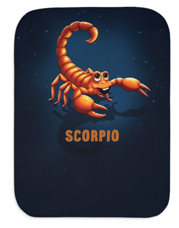 Personalized Scorpio Zodiac Sherpa Baby Blanket