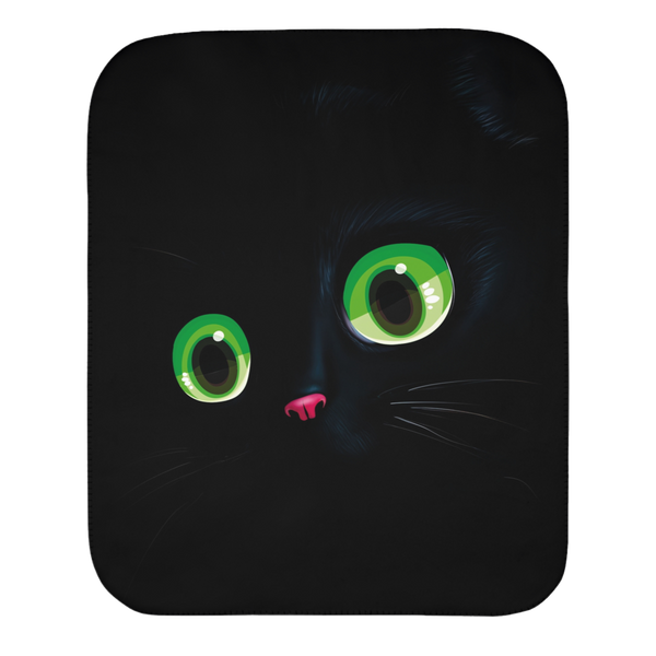Big Black Cat Newborn Toddler Sherpa Baby Blanket