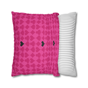 throw pillow with 'Black & Pink Card Deck Cover' design