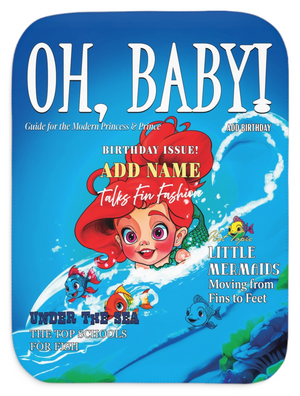 Personalized Little Mermaid Soft Sherpa Baby Blanket | Custom Gift