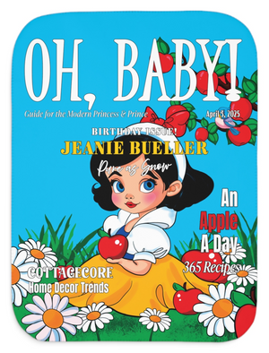 Personalized Snow White Soft Sherpa Baby Blanket | Custom Gift