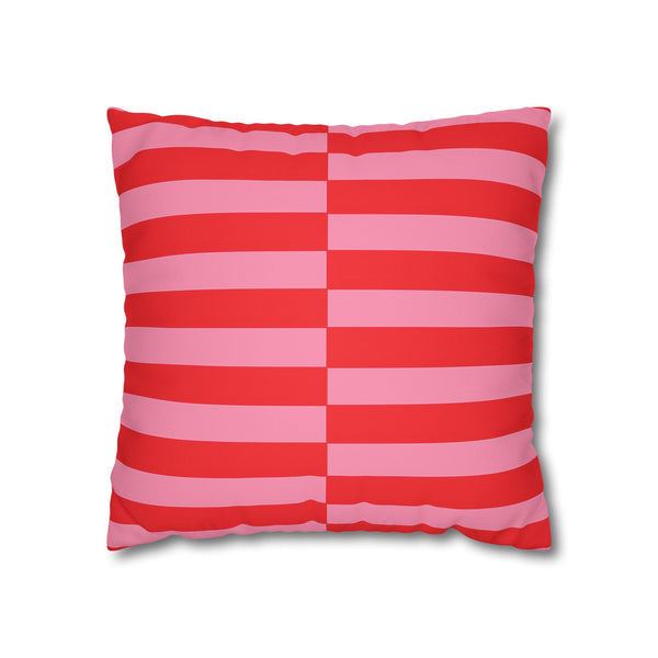 Faux Suede Pillow Cover Pink Candy Cane Holiday Pillow