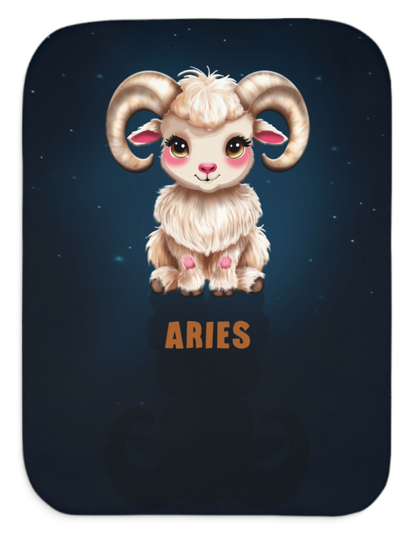 Personalized Zodiac Aries Sherpa Baby Blanket