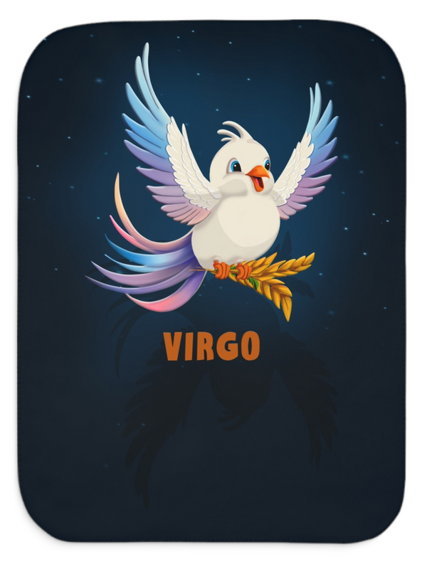 Personalized Virgo Zodiac Sherpa Baby Blanket