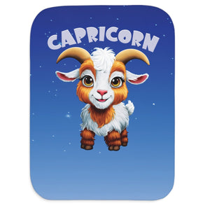 Capricorn zodiac sign character on a blue background