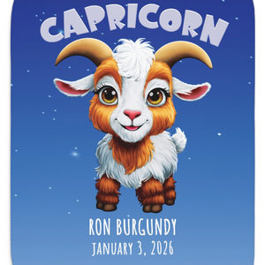 Soft sherpa blanket with 'Personalized Capricorn Zodiac | Custom Gift' design